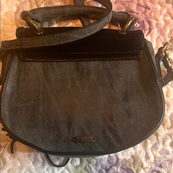 Elle & Joe Gypset Black and Gray Crossbody Bag with Adjustable Strap and Fringe - Picture 5 of 9